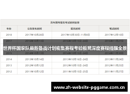 世界杯国家队最新备战计划密集赛程考验板凳深度赛程提醒全景 世界杯国家队最新备战计划密集赛程考验板凳深度赛程提醒全景